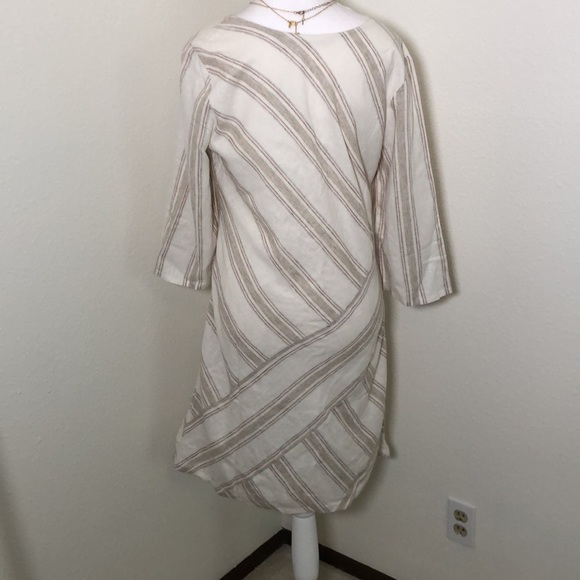 Soft Surroundings Linen Blend Striped Dress NWT - Picture 3 of 5